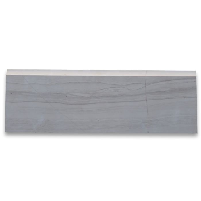 Athens Grey Wood Grain Marble 4x12 Baseboard Trim Molding Honed