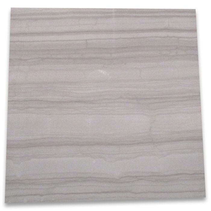 Athens Grey Wood Grain Marble 18x18 Tile Polished
