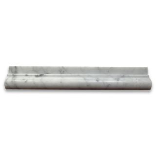 Carrara White 2x12 Chair Rail Bullnose Trim Molding Polished