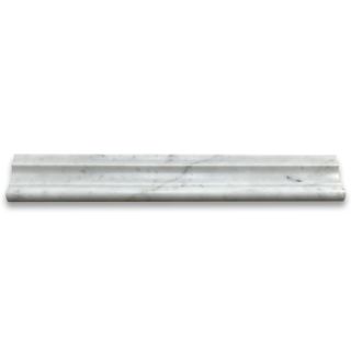 Carrara White 2x12 Chair Rail Trim Molding Honed