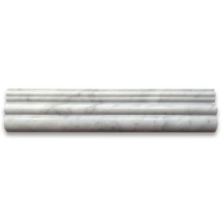 Carrara White 2-1/2x12 Chair Rail Trim Molding Polished