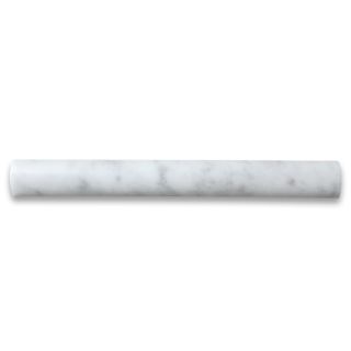 Carrara White Marble 1x12 Quarter Round Covering Edge Pencil Liner Trim Molding Honed