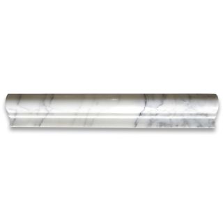 Statuary White Marble 2x12 Chair Rail Bullnose Trim Molding Polished