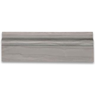 Athens Grey Wood Grain 4x12 Baseboard Crown Molding Honed