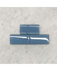 (Sample) Country Blue 2x4 Subway Glass Mosaic Tile