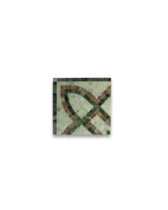 Romanze Green Jade 5.9x5.9 Marble Mosaic Border Corner Tile Polished