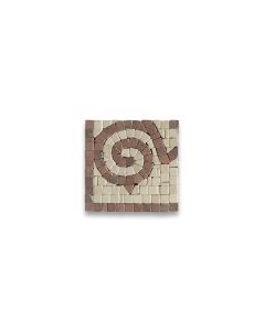 Garden Rojo 4x4 Marble Mosaic Border Corner Tile Tumbled