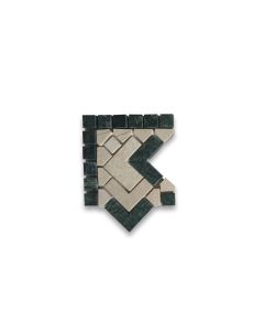 Arrow Green 4x4 Marble Mosaic Border Corner Tile Polished