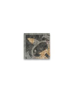Wintersweet Gold 5.5x5.5 Marble Mosaic Border Corner Tile Tumbled