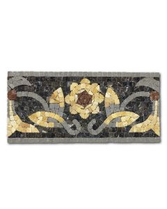 Wintersweet Gold 5.5x12 Marble Mosaic Border Listello Tile Tumbled