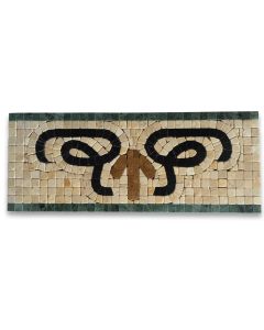 Swan Beige 4.7x12 Marble Mosaic Border Listello Tile Polished Tumbled