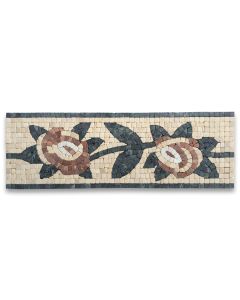 Gardenia Rojo 5.9x17.7 Marble Mosaic Border Listello Tile Tumbled