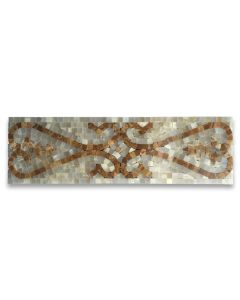 Everlasting Onyx White 4.7x15.7 Marble Mosaic Border Listello Tile Polished