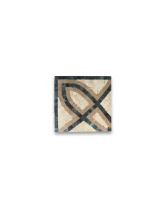Romanze Gold 5.9x5.9 Marble Mosaic Border Corner Tile Polished