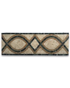 Romanze Gold 5.9x17.7 Marble Mosaic Border Listello Tile Polished