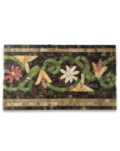 Blossom Emperador 7.1x12 Marble Mosaic Border Listello Tile Polished