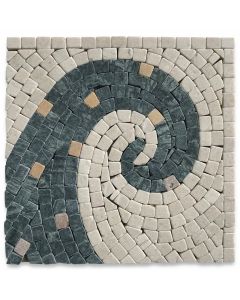 Wave Sea 5.9x5.9 Marble Mosaic Border Corner Tile Polished