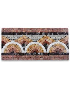 Moonstone Champagne 5.3x11 Marble Mosaic Border Listello Tile Tumbled