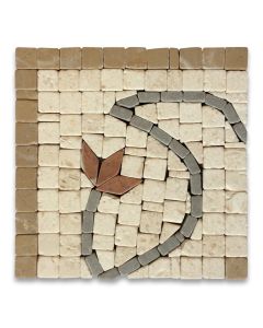 Edera 4x4 Marble Mosaic Border Corner Tile Tumbled