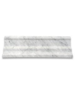 Carrara White Marble Large Cap Crown Square Edge Trim Molding Honed