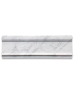 Carrara White Marble 4x12 Plaza Trim Molding Honed