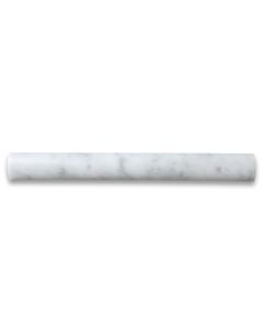 Carrara White Marble 1x12 Quarter Round Covering Edge Pencil Liner Trim Molding Honed