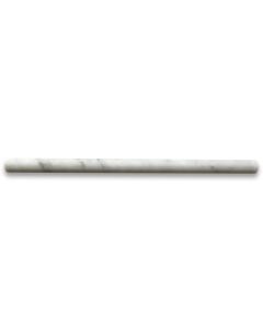 Carrara White 5/8x12 Pencil Liner Trim Molding Honed