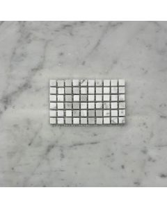Carrara White 3/8x3/8 Square Mosaic Tile Honed