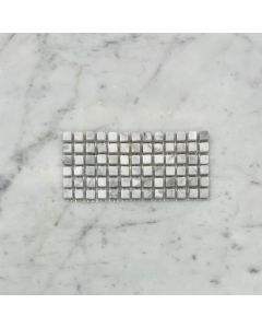 Carrara White 3/8x3/8 Square Mosaic Tile Tumbled
