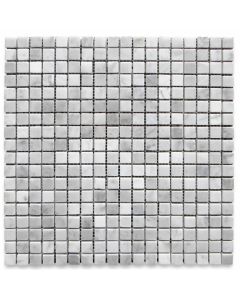 Carrara White 5/8x5/8 Square Mosaic Tile Polished