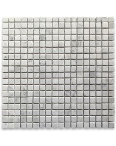 Carrara White 5/8x5/8 Square Mosaic Tile Tumbled