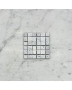 Carrara White 5/8x5/8 Square Mosaic Tile Tumbled