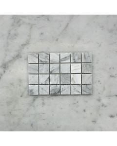 (Sample) Carrara White Marble 1x1 Square Mosaic Tile Honed