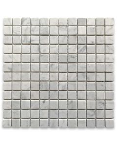 Carrara White 1x1 Square Mosaic Tile Tumbled