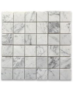 Carrara White Marble 2x2 Square Mosaic Tile Honed