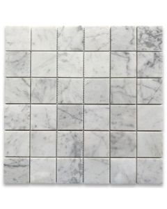 Carrara White Marble 2x2 Square Mosaic Tile Polished