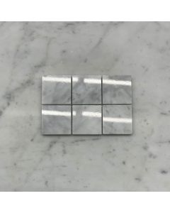 (Sample) Carrara White 2"x2" Square Mosaic Tile Polished - Marble from Italy