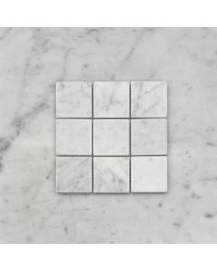 Carrara White 2x2 Square Mosaic Tile Tumbled