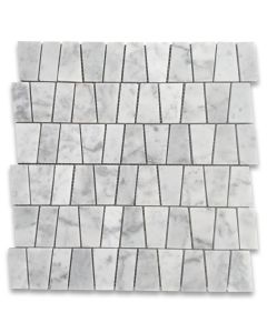 Carrara White Marble 2 inch Trapezoid Mosaic Tile Honed