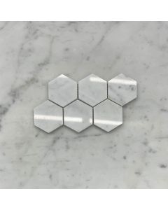 Carrara White 2 inch Hexagon Mosaic Tile Polished