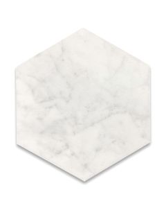 Carrara White Marble 6 inch Hexagon Tile Honed