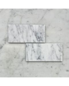 (Sample) Carrara White 6"x12" Subway Tile Honed - Marble from Italy