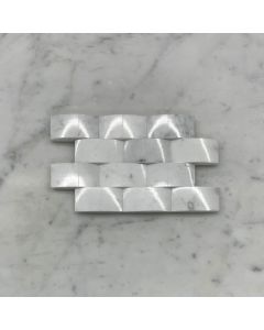 Carrara White 3D Cambered 1x2 Brick Curved Arched Mosaic Tile Polished