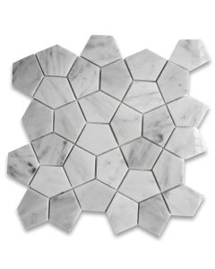 Carrara White Marble Pentagon Mosaic Tile Polished