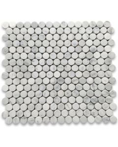 Carrara White 3/4 inch Penny Round Mosaic Tile Polished