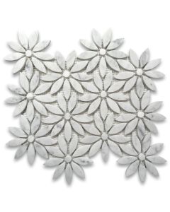 Carrara White & Bardiglio Gray 1x3 Chevron Mosaic Tile Honed