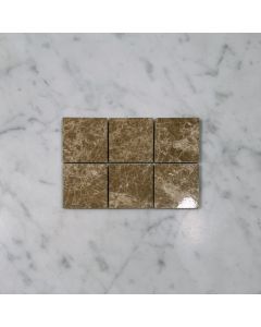(Sample) Emperador Light Marble 2x2 Square Mosaic Tile Polished