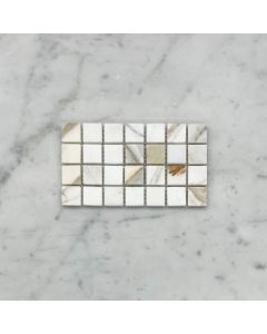 Calacatta Gold 3/4x3/4 Square Mosaic Tile Honed