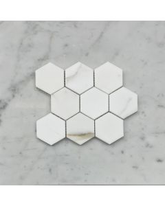 (Sample) Calacatta Gold 2" Hexagon Mosaic Tile Honed - Marble from Italy