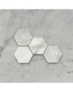 (Sample) Calacatta Gold 3" Hexagon Mosaic Tile Honed - Marble from Italy